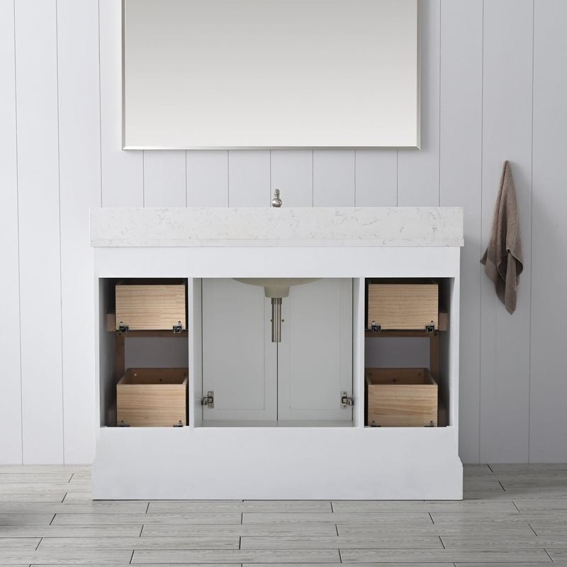 Vanity Art - Madison 48" Single Sink Bathroom Vanity with Marble Countertop