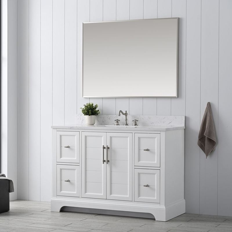 Vanity Art - Madison 48" Single Sink Bathroom Vanity with Marble Countertop