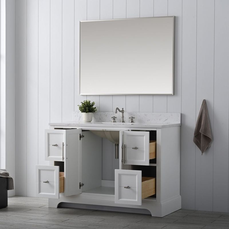 Vanity Art - Madison 48" Single Sink Bathroom Vanity with Marble Countertop