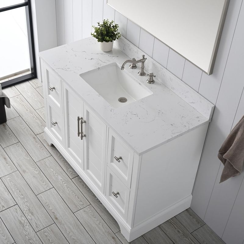 Vanity Art - Madison 48" Single Sink Bathroom Vanity with Marble Countertop