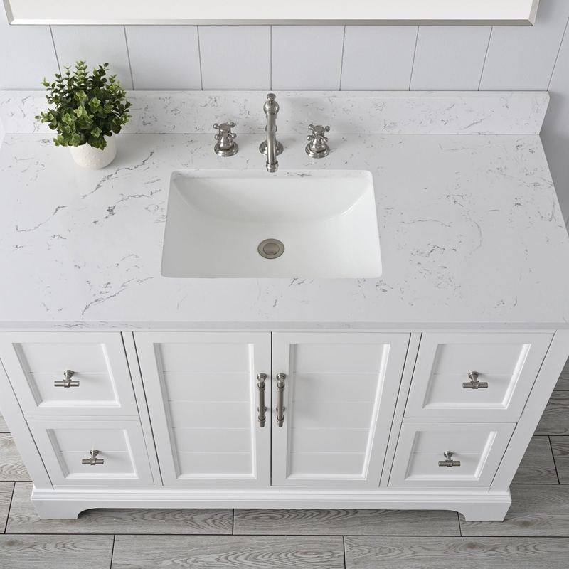 Vanity Art - Madison 48" Single Sink Bathroom Vanity with Marble Countertop