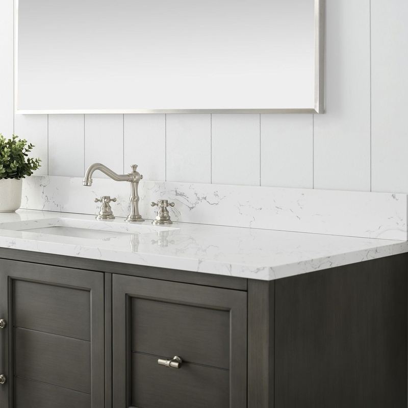 Vanity Art - Madison 60" Single Sink Bathroom Vanity with Marble Countertop