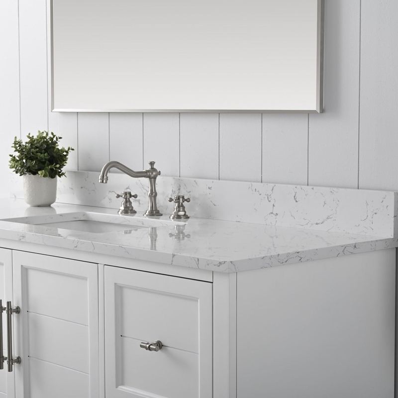 Vanity Art - Madison 60" Single Sink Bathroom Vanity with Marble Countertop