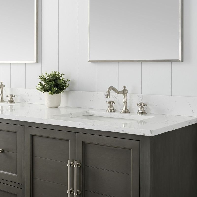 Vanity Art - Madison 72" Double Sink Bathroom Vanity with Marble Countertop