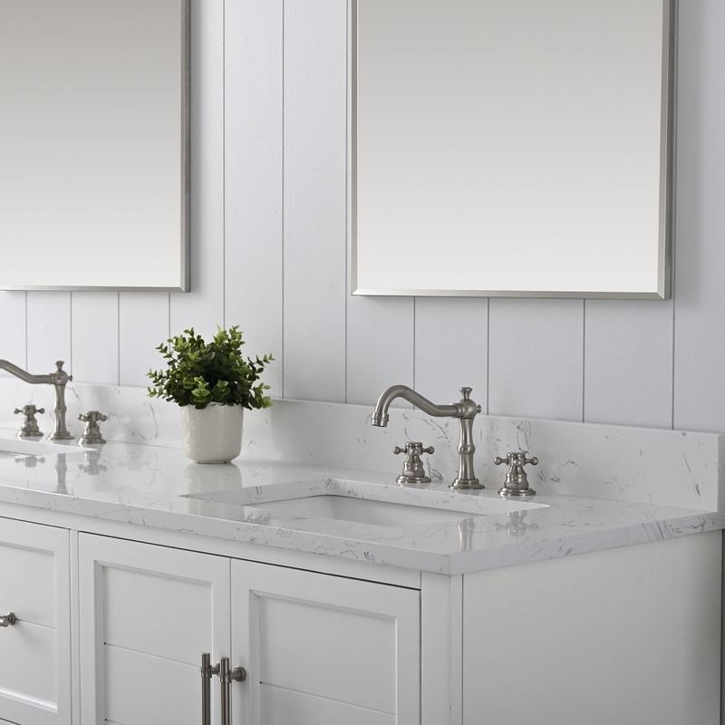 Vanity Art - Madison 72" Double Sink Bathroom Vanity with Marble Countertop