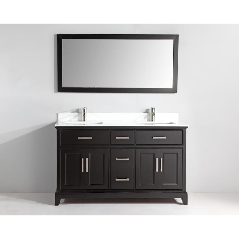 Vanity Art - Paris 60" Double Sink Bathroom Vanity Set with Sink and Mirror