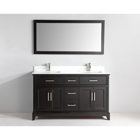 Vanity Art - Paris 60" Double Sink Bathroom Vanity Set with Sink and Mirror