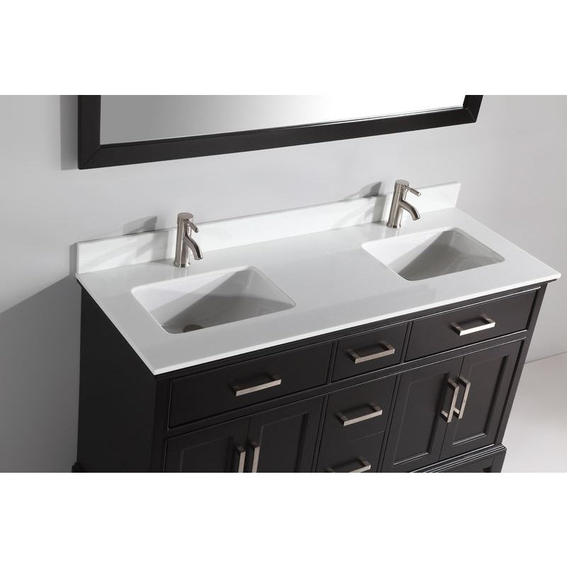 Vanity Art - Paris 60" Double Sink Bathroom Vanity Set with Sink and Mirror