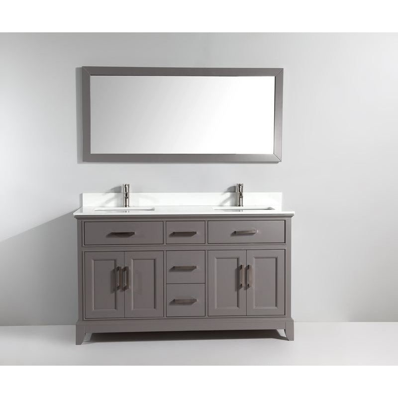 Vanity Art - Paris 60" Double Sink Bathroom Vanity Set with Sink and Mirror