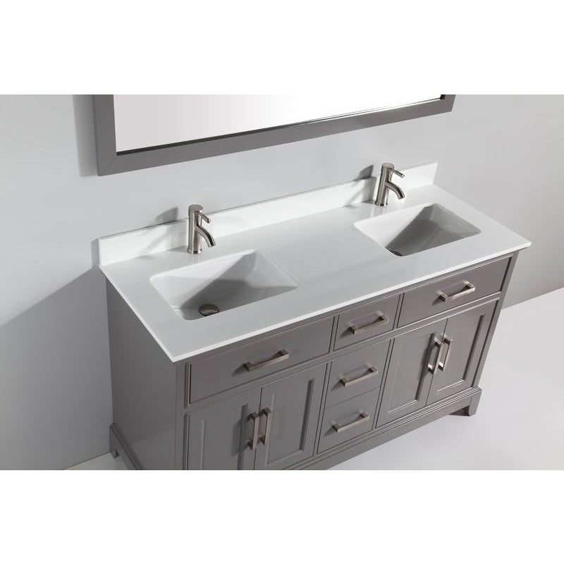 Vanity Art - Paris 60" Double Sink Bathroom Vanity Set with Sink and Mirror