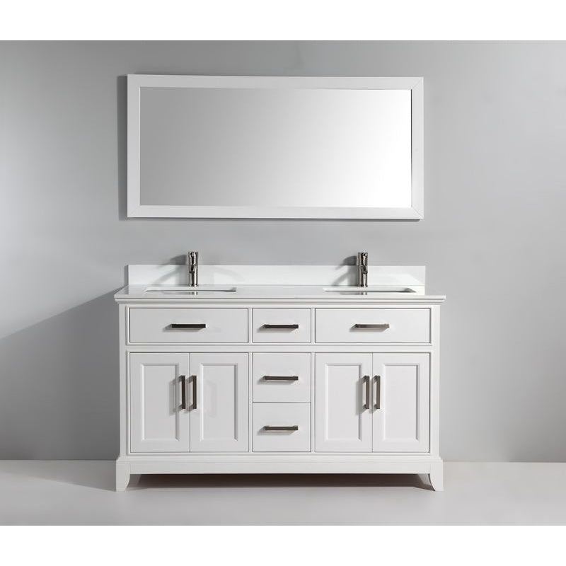 Vanity Art - Paris 60" Double Sink Bathroom Vanity Set with Sink and Mirror