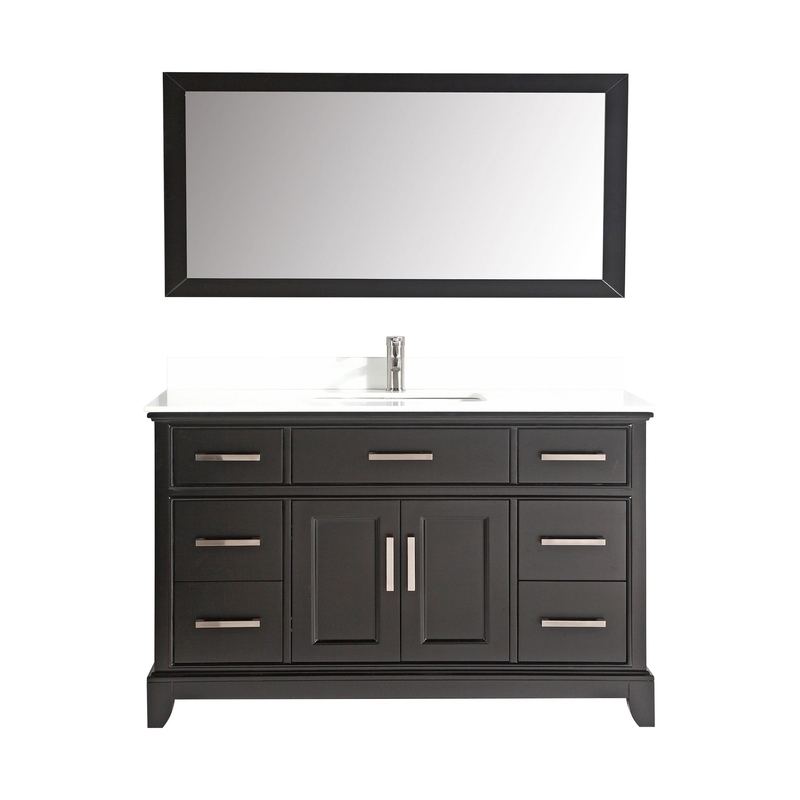 Vanity Art - Paris 60" Single Sink Bathroom Vanity Set with Sink and Mirror