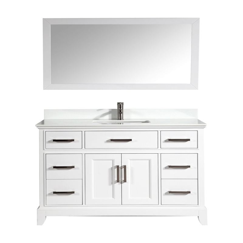 Vanity Art - Paris 60" Single Sink Bathroom Vanity Set with Sink and Mirror