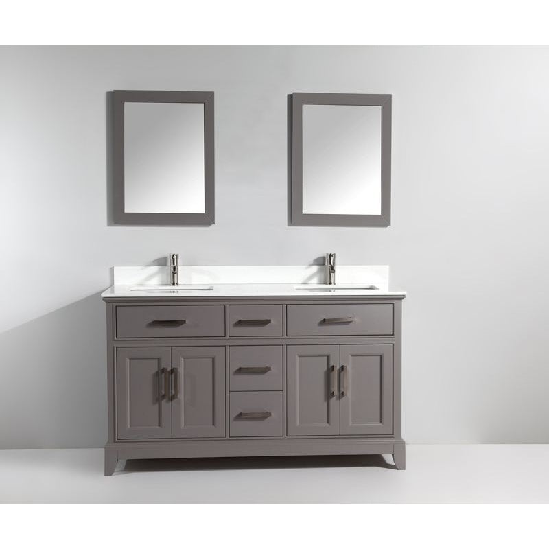 Vanity Art - Paris 72" Double Sink Bathroom Vanity Set with Sink and Mirrors