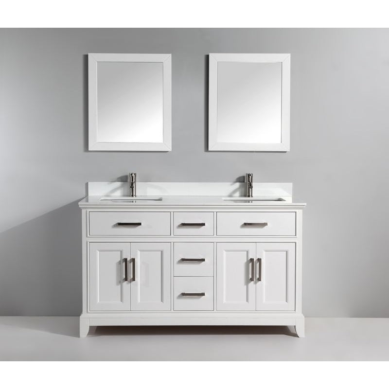 Vanity Art - Paris 72" Double Sink Bathroom Vanity Set with Sink and Mirrors