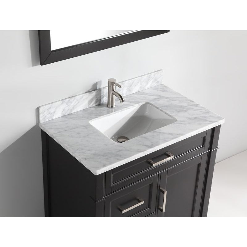 Vanity Art - Rio 36" Single Sink Bathroom Vanity Set with Sink and Mirror (Carrara Marble Top)