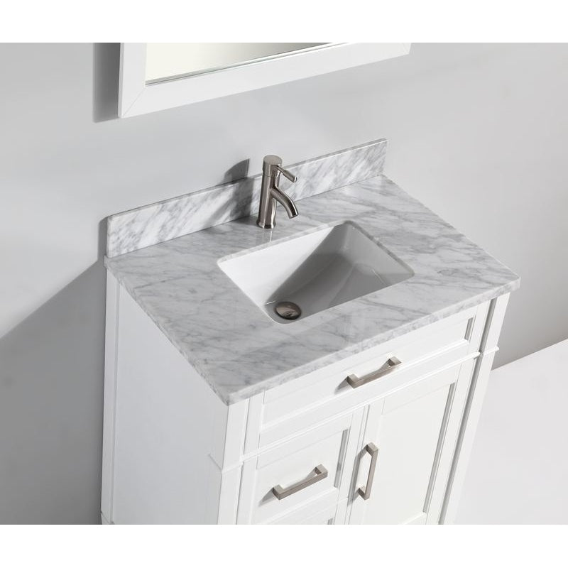 Vanity Art - Rio 36" Single Sink Bathroom Vanity Set with Sink and Mirror (Carrara Marble Top)