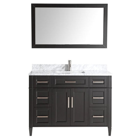 Vanity Art - Rio 60" Single Sink Bathroom Vanity Set with Sink and Mirror (Carrara Marble Top)