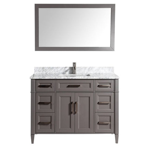 Vanity Art - Rio 60" Single Sink Bathroom Vanity Set with Sink and Mirror (Carrara Marble Top)