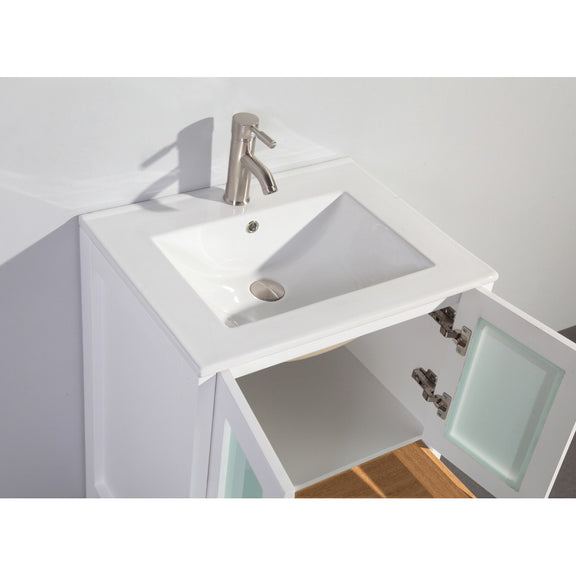 Vanity Art - London 36" Single Sink Bathroom Vanity Set with Sink and Mirror - 1 Side Cabinet