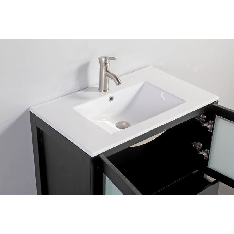 Vanity Art - Monaco 72" Double Vessel Sink Bathroom Vanity Set with Sinks and Mirrors - 1 Side Cabinet