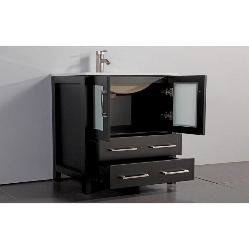 Vanity Art - Monaco 72" Double Vessel Sink Bathroom Vanity Set with Sinks and Mirrors - 1 Side Cabinet