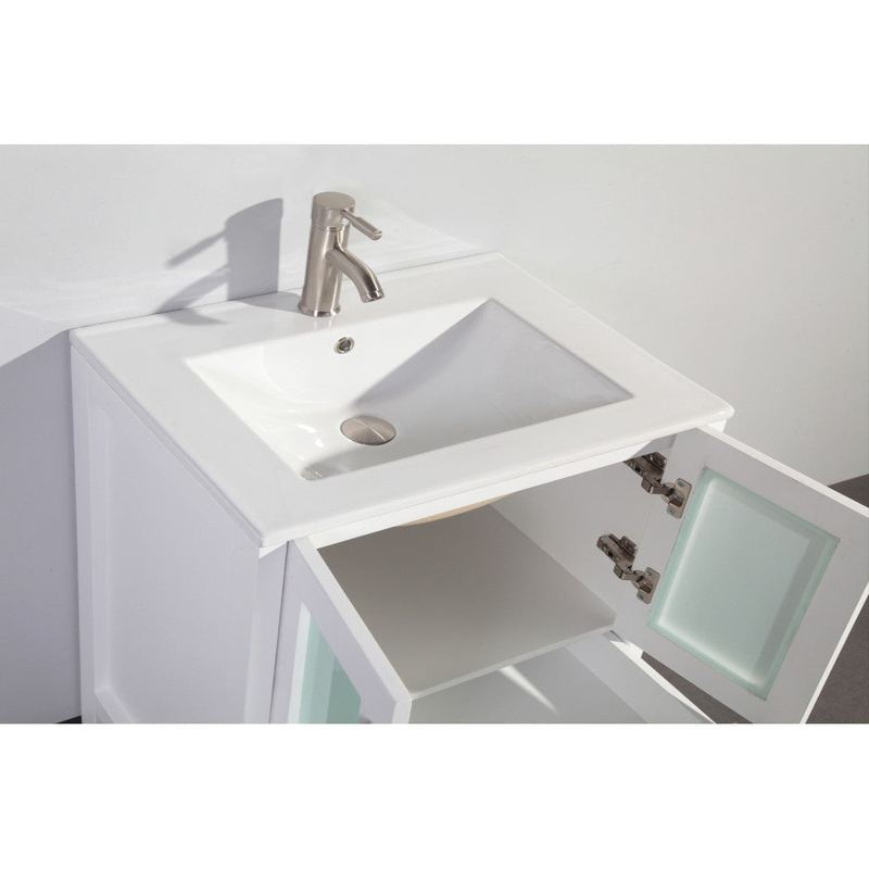 Vanity Art - Monaco 72" Double Vessel Sink Bathroom Vanity Set with Sinks and Mirrors - 1 Side Cabinet