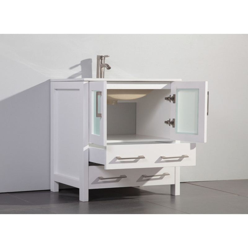 Vanity Art - Monaco 72" Double Vessel Sink Bathroom Vanity Set with Sinks and Mirrors - 1 Side Cabinet