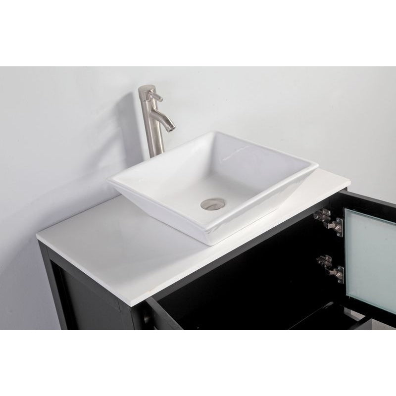 Vanity Art - Monaco 48" Single Vessel Sink Bathroom Vanity Set with Sink and Mirror - 2 Side Cabinets