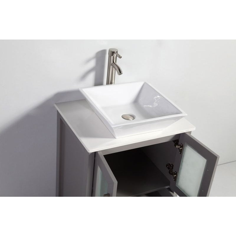 Vanity Art - Monaco 72" Double Vessel Sink Bathroom Vanity Set with Sinks and Mirrors - 2 Side Cabinets