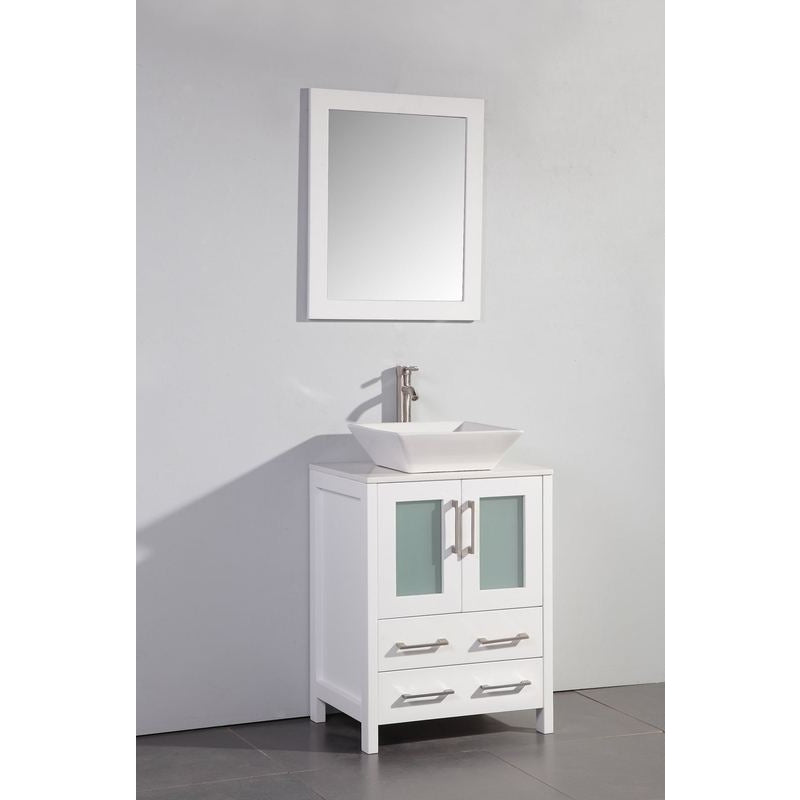 Vanity Art - Monaco 24" Single Vessel Sink Bathroom Vanity Set with Sink and Mirror