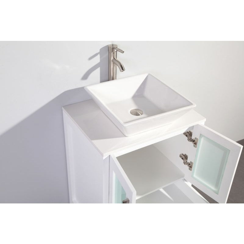 Vanity Art - Monaco 48" Single Vessel Sink Bathroom Vanity Set with Sink and Mirror - 2 Side Cabinets