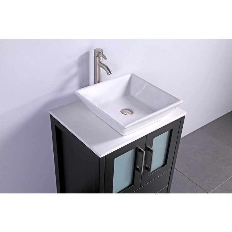 Vanity Art - Monaco 42" Single Vessel Sink Bathroom Vanity Set with Sink and Mirror - 1 Side Cabinet