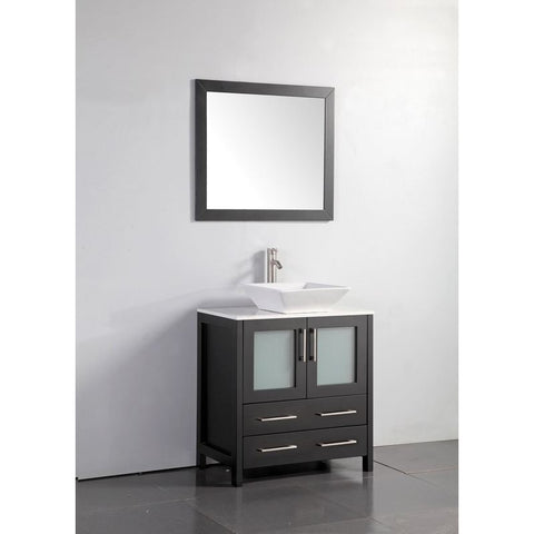 Vanity Art - Monaco 30" Single Vessel Sink Bathroom Vanity Set with Sink and Mirror