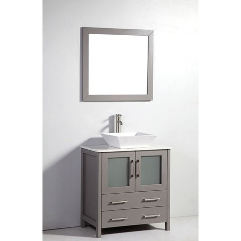 Vanity Art - Monaco 30" Single Vessel Sink Bathroom Vanity Set with Sink and Mirror