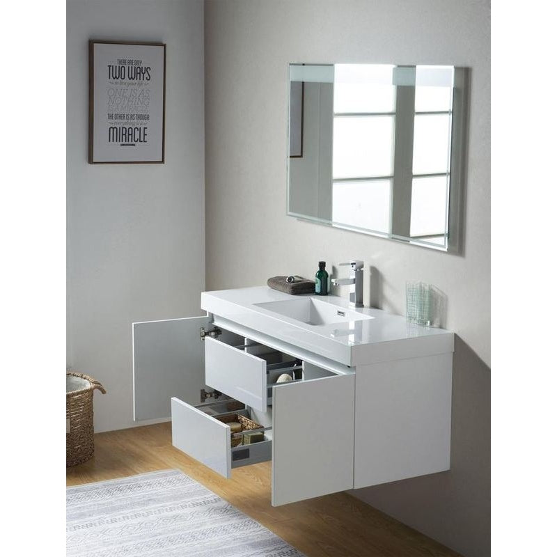 Vanity Art - Riga 48" LED Lighted Single Sink Wall-Mount Bathroom Vanity