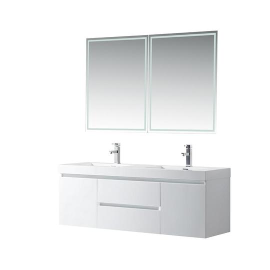 Vanity Art - Berlin 60" Wall-Mount Double Sink Bathroom Vanity