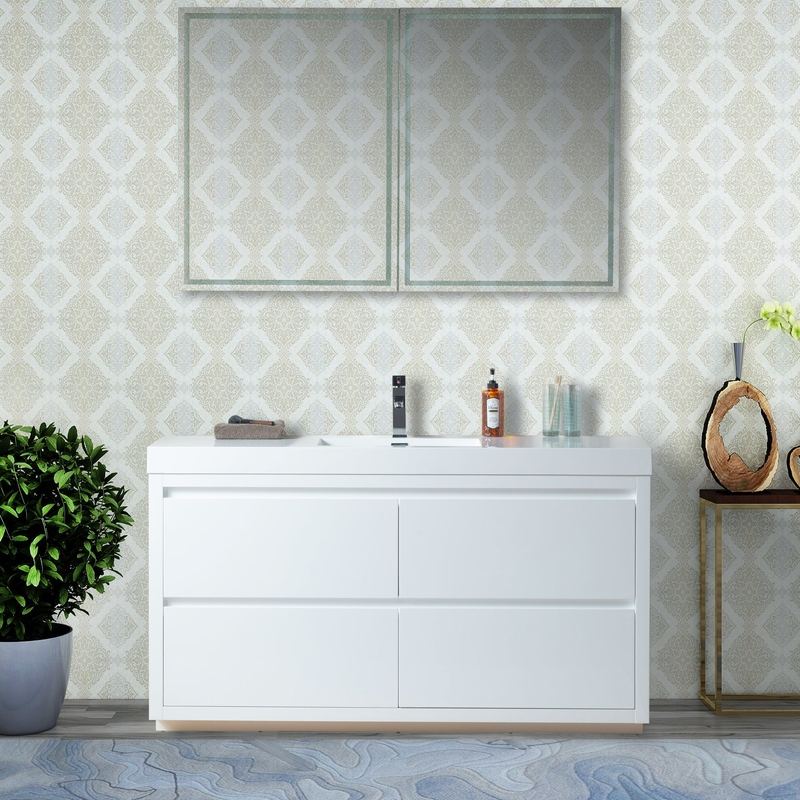 Vanity Art - Berlin 60" Freestanding Single Sink Bathroom Vanity