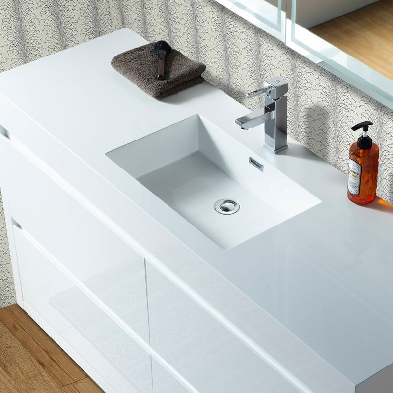 Vanity Art - Berlin 60" Freestanding Single Sink Bathroom Vanity