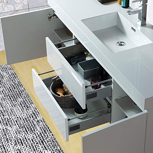 Vanity Art - Berlin 60" Wall-Mount Single Sink Bathroom Vanity