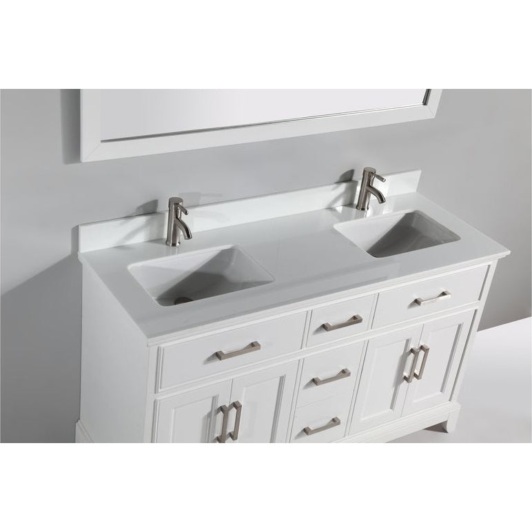 Vanity Art - Paris 60" Double Sink Bathroom Vanity Set with Sink and Mirror