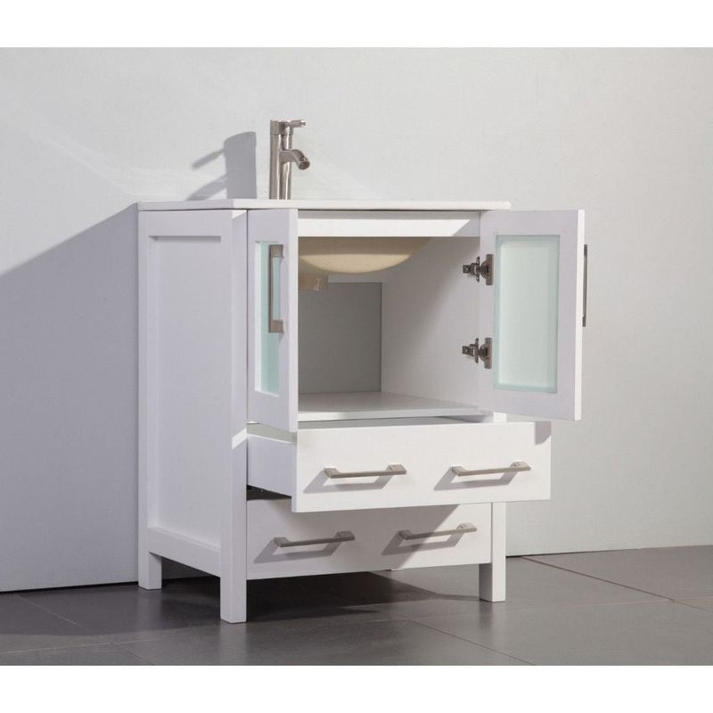 Vanity Art - London 84" Double Sink Bathroom Vanity Set with Sink and Mirrors - 3 Side Cabinets