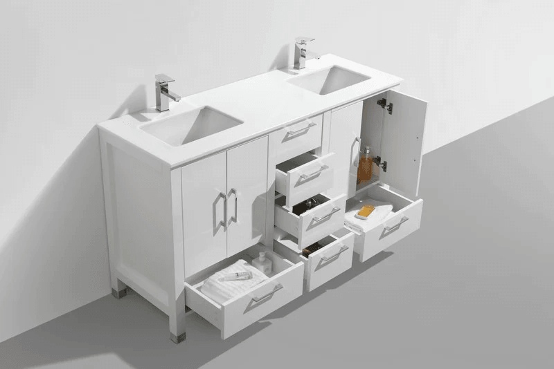 Anziano 71" Double SinkVanity w/  Quartz Countertop - Home and Bath Depot