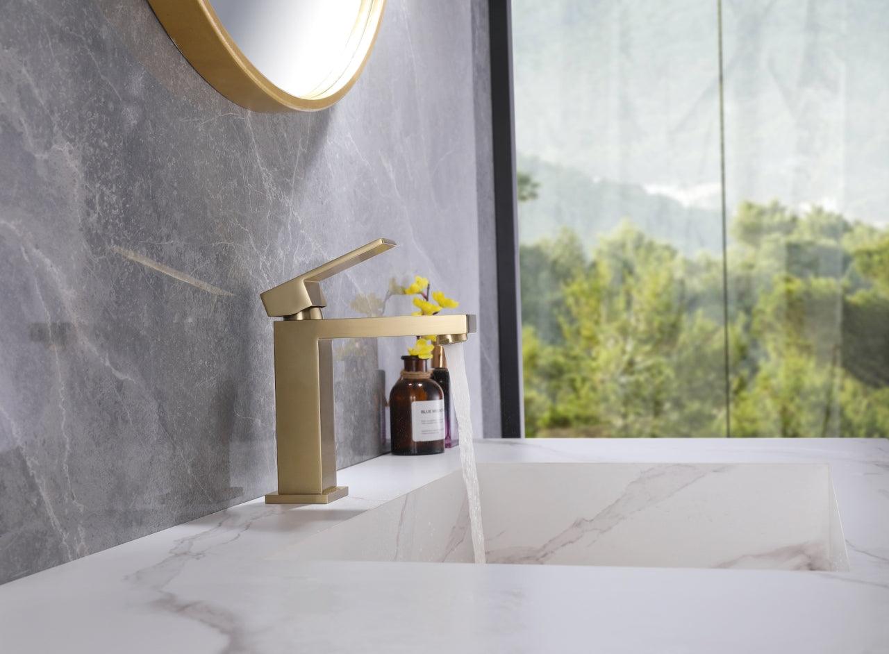 Aqua Kubo Single Lever Bathroom Vanity Faucet - Hbdepot