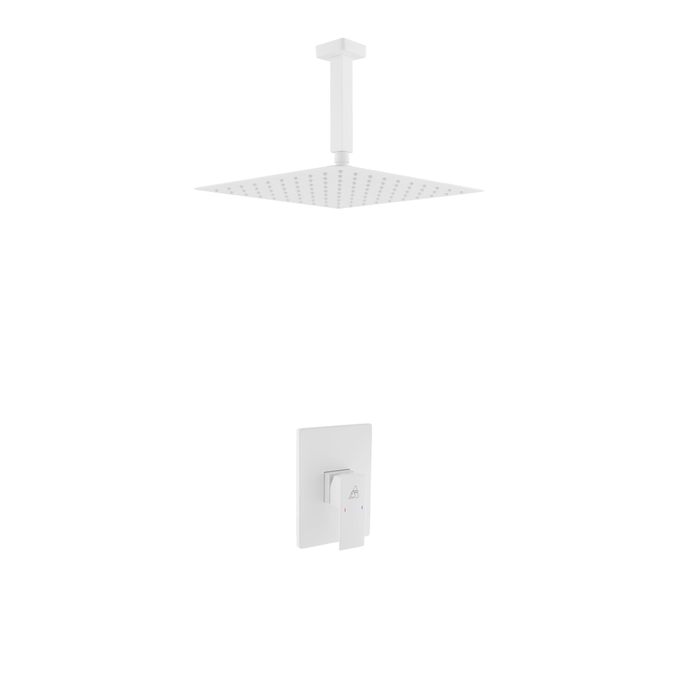 Aqua Piazza Shower Set with Ceiling Mount Square Rain Shower - Home and Bath Depot
