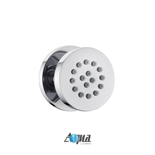 Aqua Rondo Brass Shower Set with Ceiling Mount Square Rain Shower, 4 Body Jets and Handheld - Home and Bath Depot