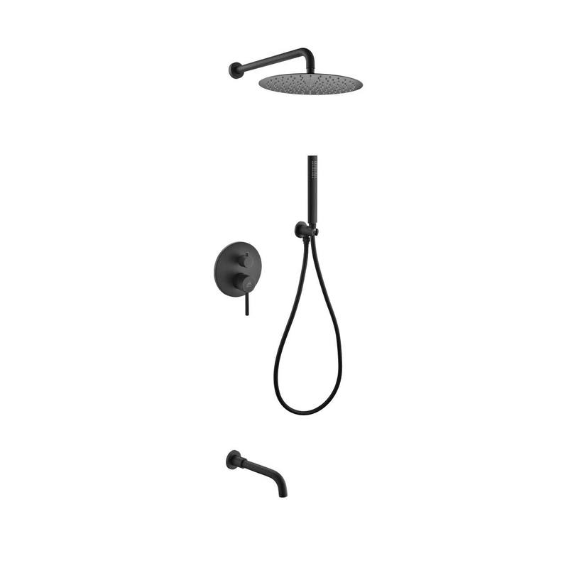 Aqua Rondo Shower Set With Rain Shower (Handheld and Tub Filler) - Home and Bath Depot