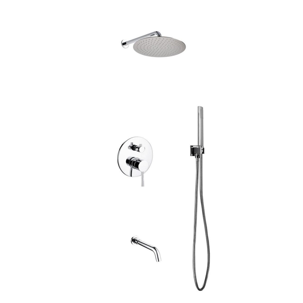 Aqua Rondo Shower Set With Rain Shower (Handheld and Tub Filler) - Home and Bath Depot