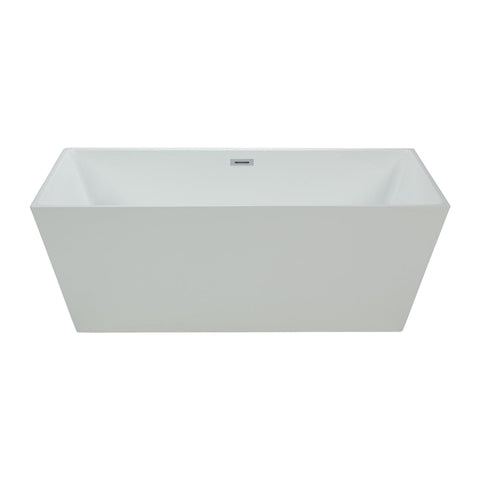 Barillo 60" Matte White Square Freestanding Bathtub - Hbdepot
