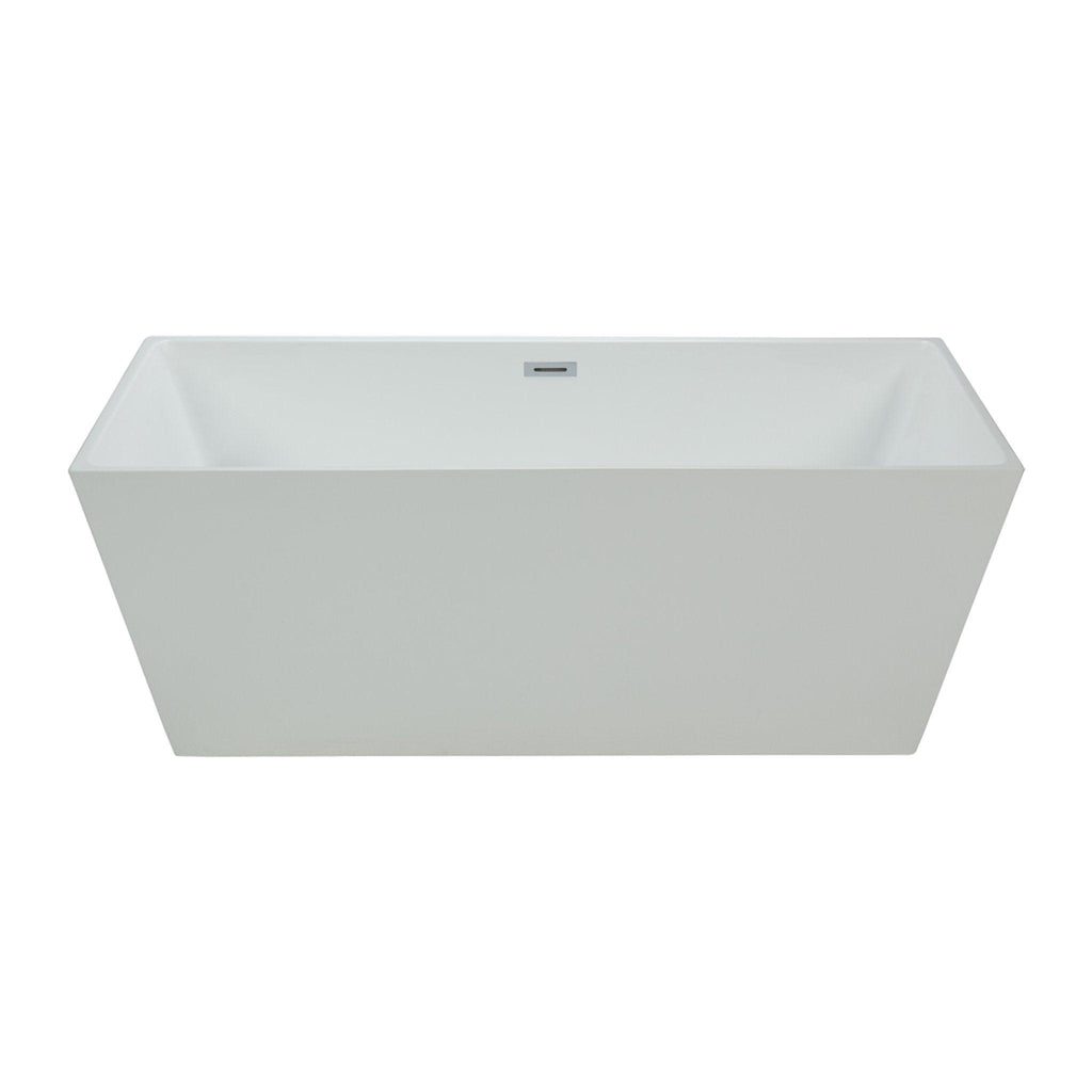 Barillo 66" Matte White Square Freestanding Bathtub - Hbdepot